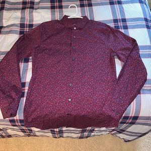 Express Men Floral Dress Shirt Extra Slim Fit